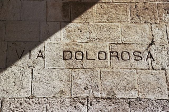 Photo of Via Dolorosa sign